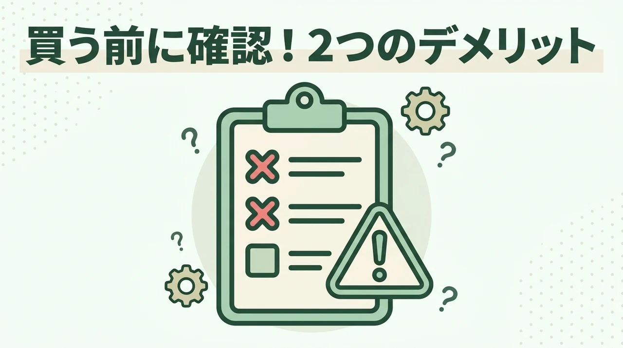 購入前に知っておきたいデメリット2つ