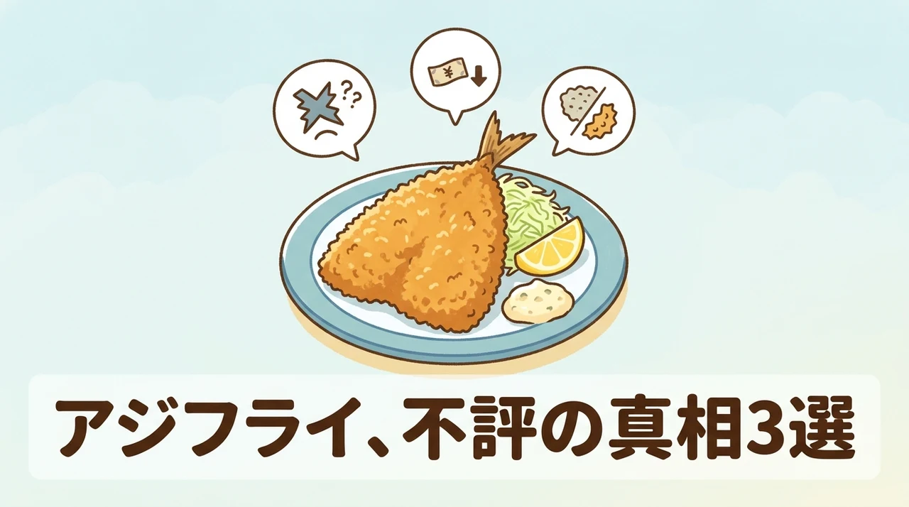 アジフライの気になる悪い口コミ3つ